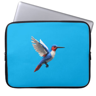 Pixeled Blue Hummingbird  Laptop Sleeve