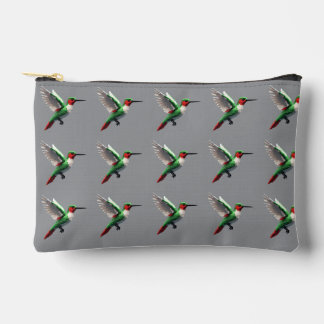 Pixeled Green Hummingbird Accessory Pouch