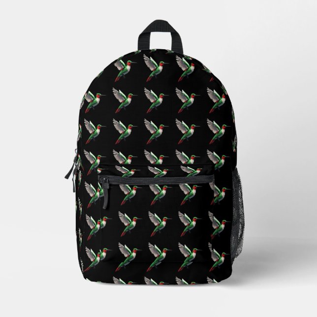 Pixeled Green Printed Backpack (Front)