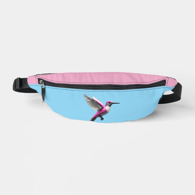 Pixeled Pink Hummingbird Bum Bags (Front)