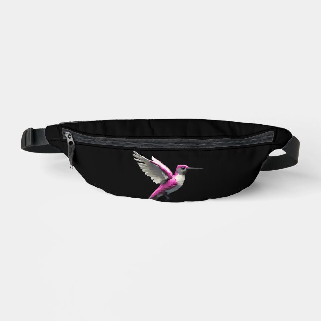 Pixeled Pink Hummingbird Bum Bags (Front)