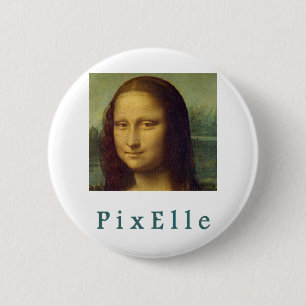 Pixelle femme 6 cm round badge