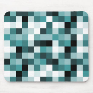 Pixels 060614 (01) - Blue Green Toned Mouse Mat