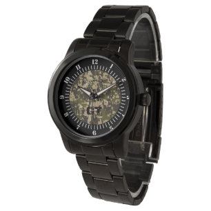 Pixels Digital Camouflage Personalised Monogram Watch