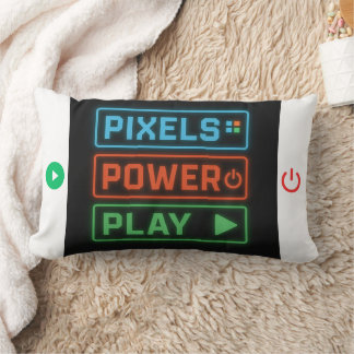 Pixels Power Play Gamer Pillow – Retro Pixel Art F