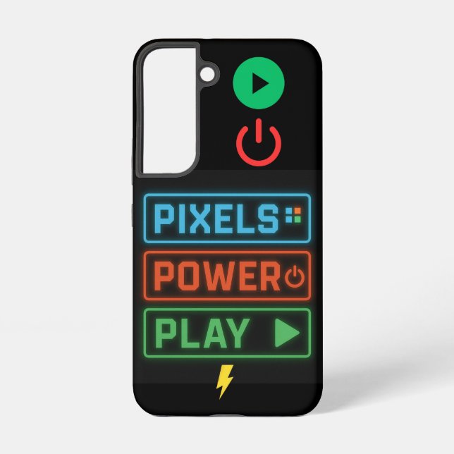 Pixels Power Play Retro Gamer Wrapping Phone Case (Back)