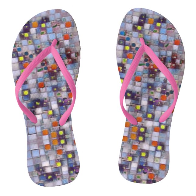 Pixels Sun Hot Summer  Flip Flops (Footbed)