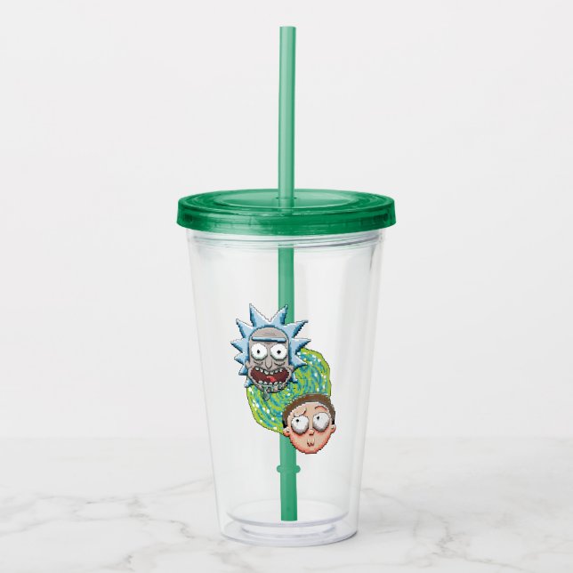 Pixelverse Rick and Morty Portal Graphic Acrylic Tumbler (Front)