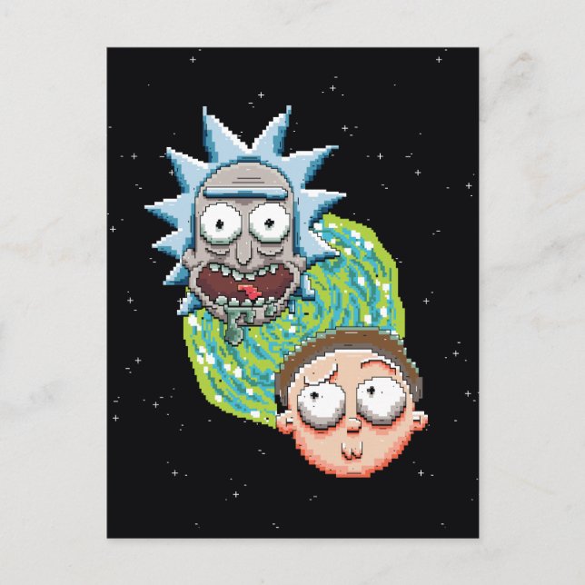 Pixelverse Rick and Morty Portal Graphic Invitation Postcard (Front)