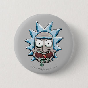 Pixelverse Rick Drooling Head 6 Cm Round Badge