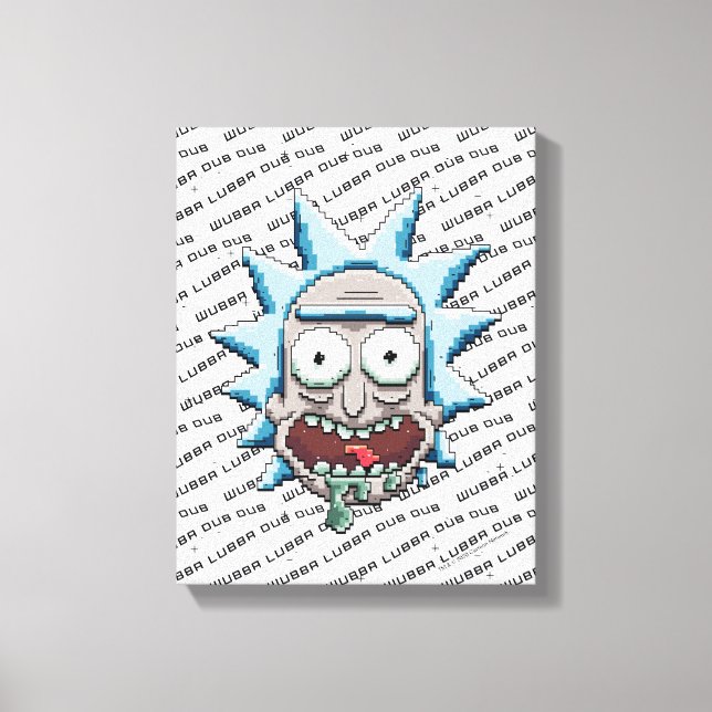 Pixelverse Rick Drooling Head Canvas Print (Front)