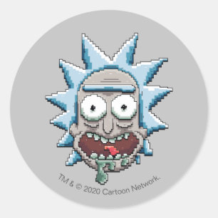 Pixelverse Rick Drooling Head Classic Round Sticker