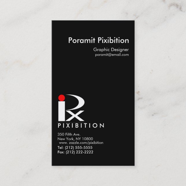 Pixibition Vertical Business Card Template4 (Front)
