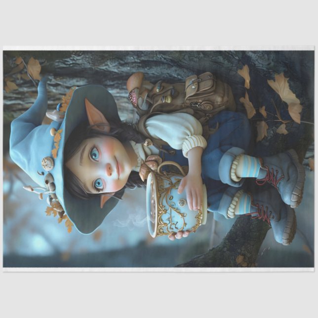 Pixie Blue Hat Tissue Paper (Front)