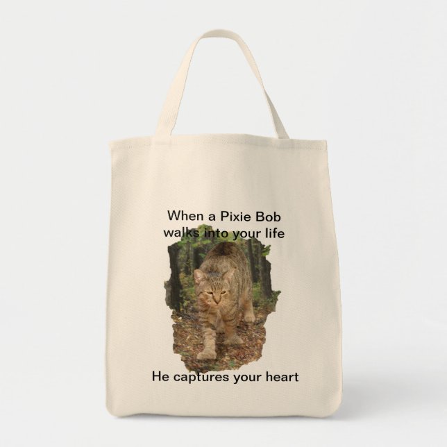 Pixie bob cat walking. tote bag (Front)