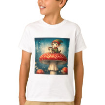 Pixie, cat and mushroom T-Shirt