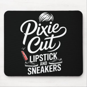 Pixie cut lipstick and sneakers short hair style P Mouse Mat