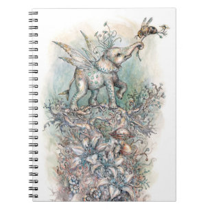 Pixie Elephant and Honeybee by Paulina Fae Notebook