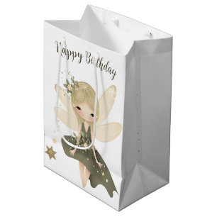 Pixie Fairy Girl With Stars Medium Gift Bag
