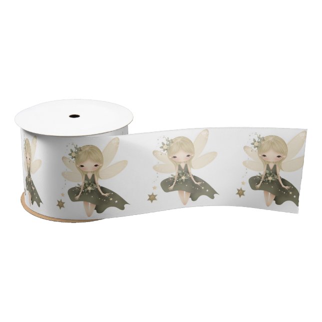 Pixie Fairy Girl With Stars Satin Ribbon (Spool)