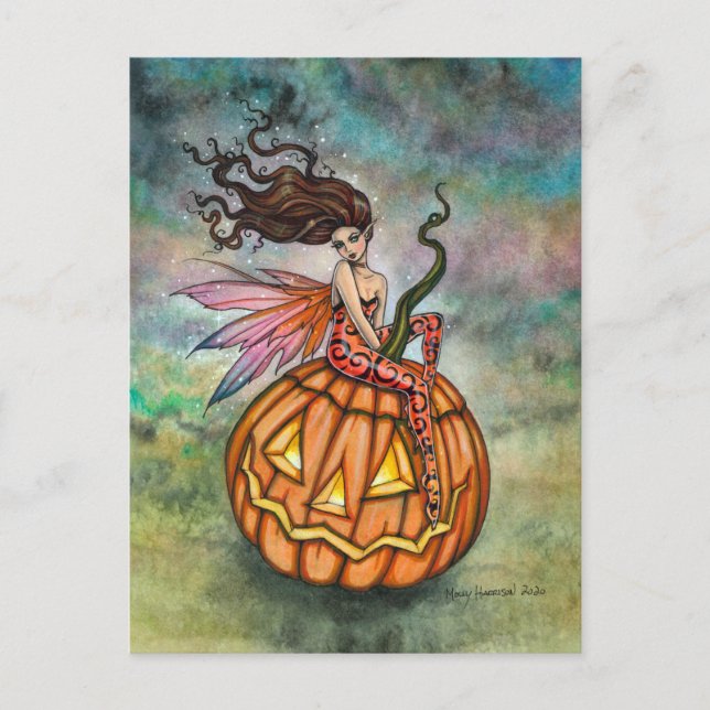 Pixie of Halloween Fairy Art by Molly Harrison Postcard (Front)