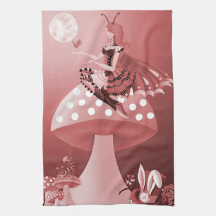 Pixie on Mushroom Tea Towel