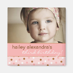 Pixie Polka Dots Birthday Photo Magnet
