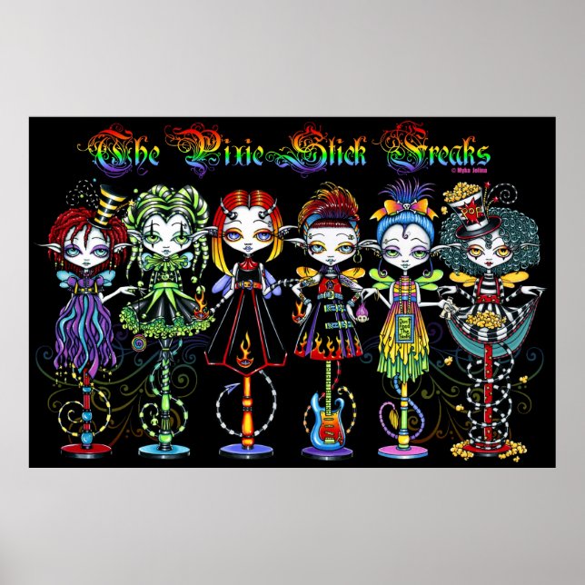 Pixie Stick Freaks Rainbow Sideshow Circus Fairies Poster (Front)