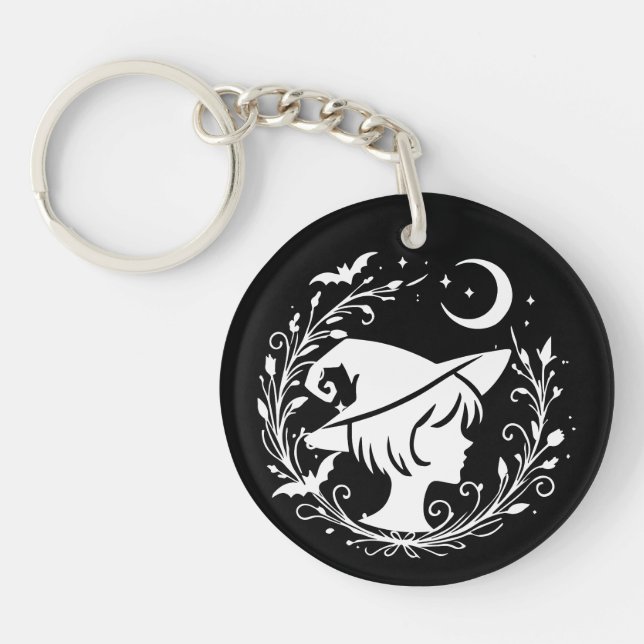 Pixie Witch Wiccan Magic Witches Halloween Key Ring (Front)