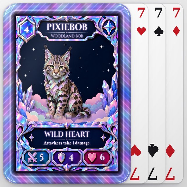 Pixiebob Cat, Rainbow Foil Art Playing Cards (Creator Uploaded)