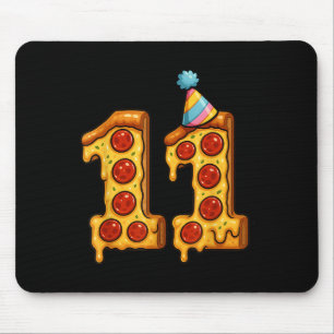 Pizza 11th Birthday 11 Years Old Party Hat Bday Bo Mouse Mat