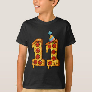 Pizza 11th Birthday 11 Years Old Party Hat Bday Bo T-Shirt