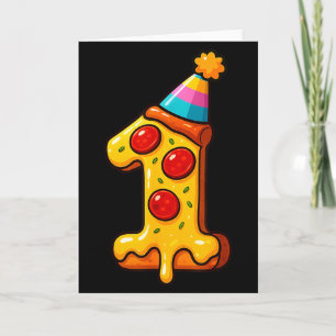 Pizza 1st Birthday 1year Old Party Hat Bday Boys G Card