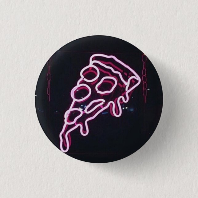 pizza... 3 cm round badge (Front)