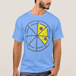 Pizza 3 Slices Cheese Pepperoni Funny Geometric Fo T-Shirt