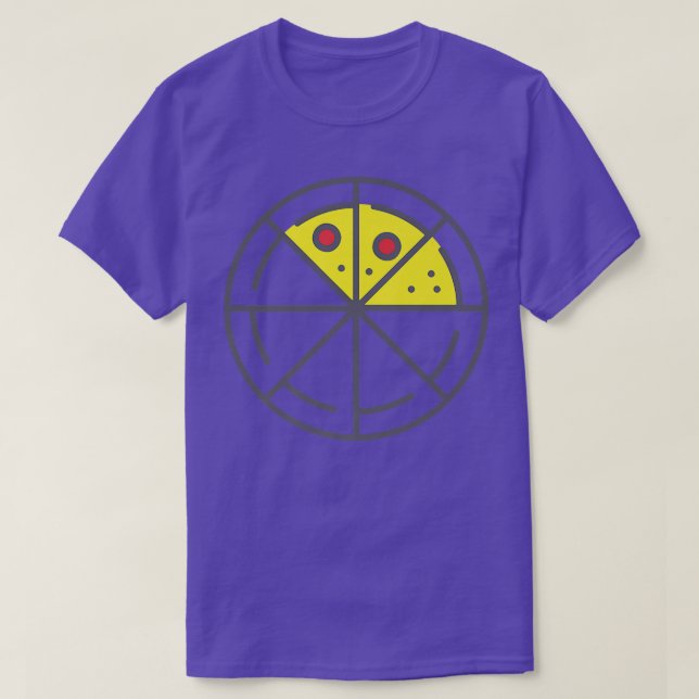 Pizza 3 Slices Cheese Pepperoni Funny Geometric Fo T-Shirt (Design Front)