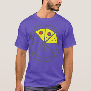 Pizza 3 Slices Cheese Pepperoni Funny Geometric Fo T-Shirt