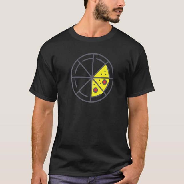 Pizza 3 Slices Cheese Pepperoni Funny Geometric Fo T-Shirt (Front)