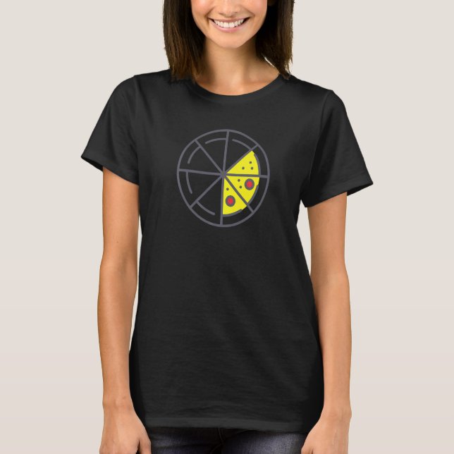 Pizza 3 Slices Cheese Pepperoni Funny Geometric Fo T-Shirt (Front)