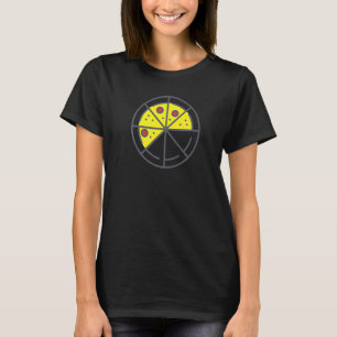 Pizza 5 Slices Cheese Pepperoni Funny Geometric Fo T-Shirt