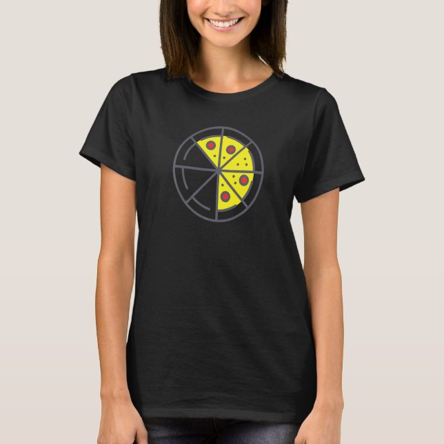 Pizza 5 Slices Cheese Pepperoni Funny Geometric Fo T-Shirt (Front)