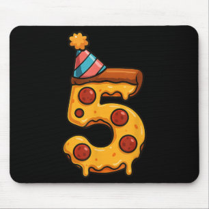 Pizza 5th Birthday 5 Years Old Party Hat Bday Boys Mouse Mat