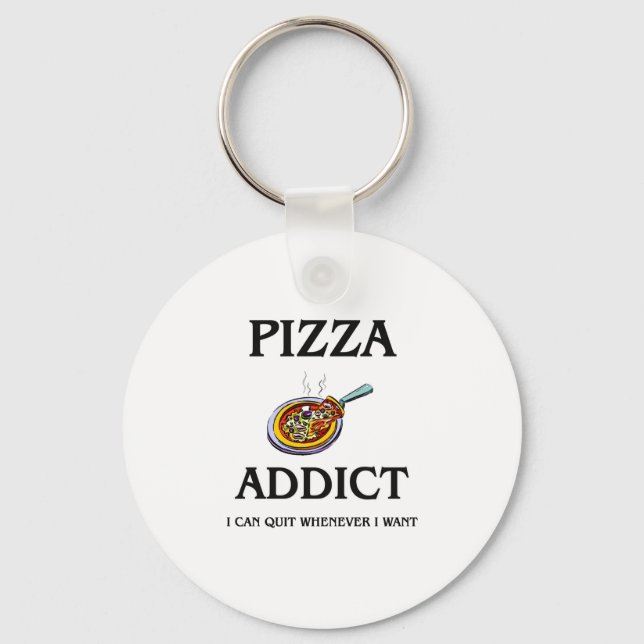 Pizza Addict Key Ring (Front)