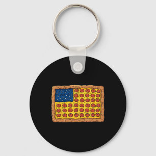 Pizza American Flag 4th Of July Fun Food Boys Girl Key Ring