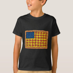 Pizza American Flag 4th Of July Fun Food Boys Girl T-Shirt