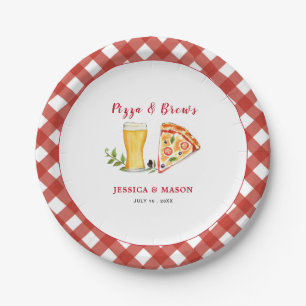 Pizza and Beer Casual Couples shower  Paper Plate