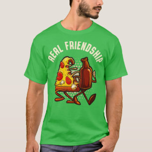Pizza And Beer Real Friendship Funny toon T-Shirt