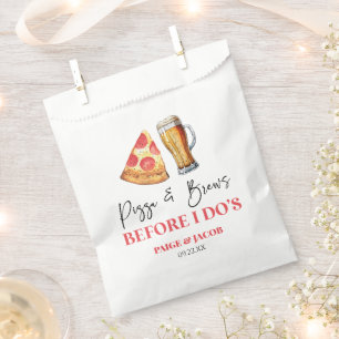 Pizza and Brews Before I Do's Rehearsal Dinner Favour Bags