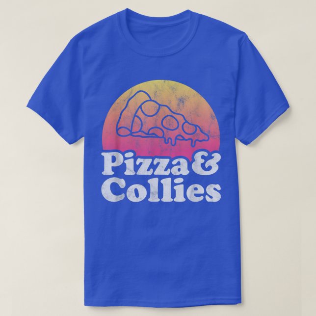 Pizza and Collies or Collie  T-Shirt (Design Front)