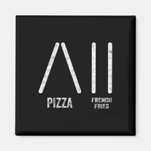 Pizza And French Fries Ski Style - Funny Skiing In Magnet